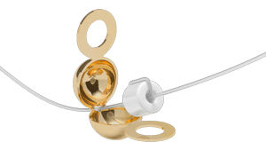 Open bead tip with thread tied to a bead